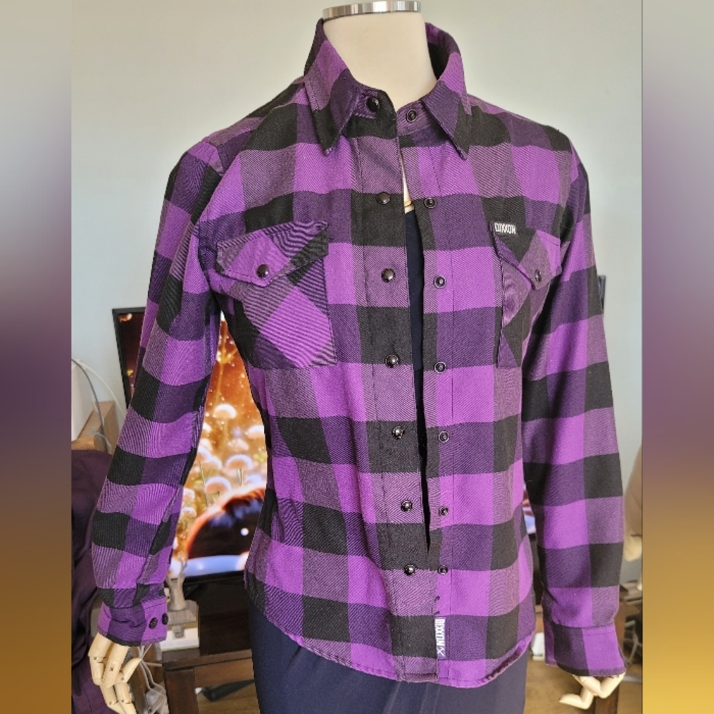 ❗️❗️ DIXXON Women's Purple and Black Checkered Shirt ❗️❗️